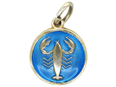 Scorpio Silver & Enamel Charm by David Andersen