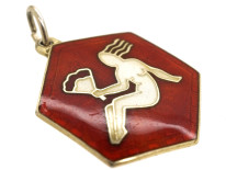 Virgo Silver & Red Enamel Charm by David Andersen