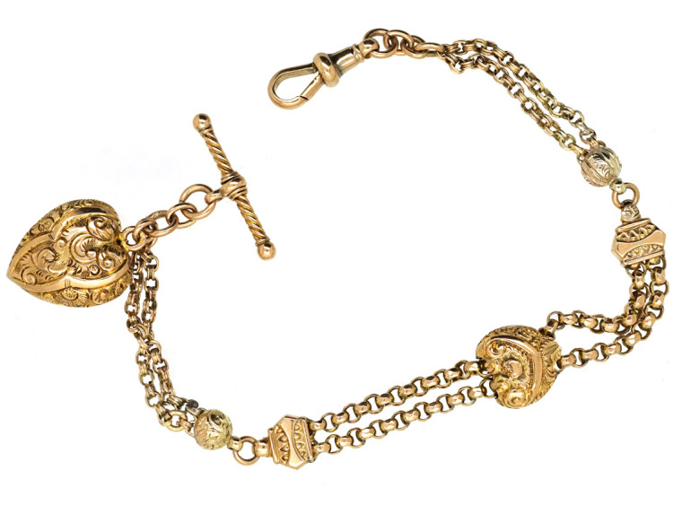 Victorian 9ct Gold Albertina Bracelet