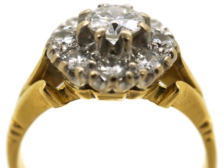 18ct Yellow & White Gold, Diamond Daisy Cluster Ring