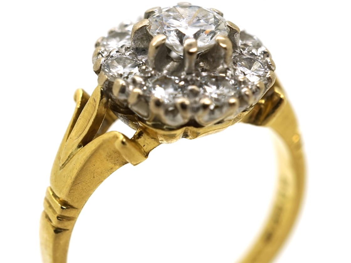 18ct Yellow & White Gold, Diamond Daisy Cluster Ring (838K) | The