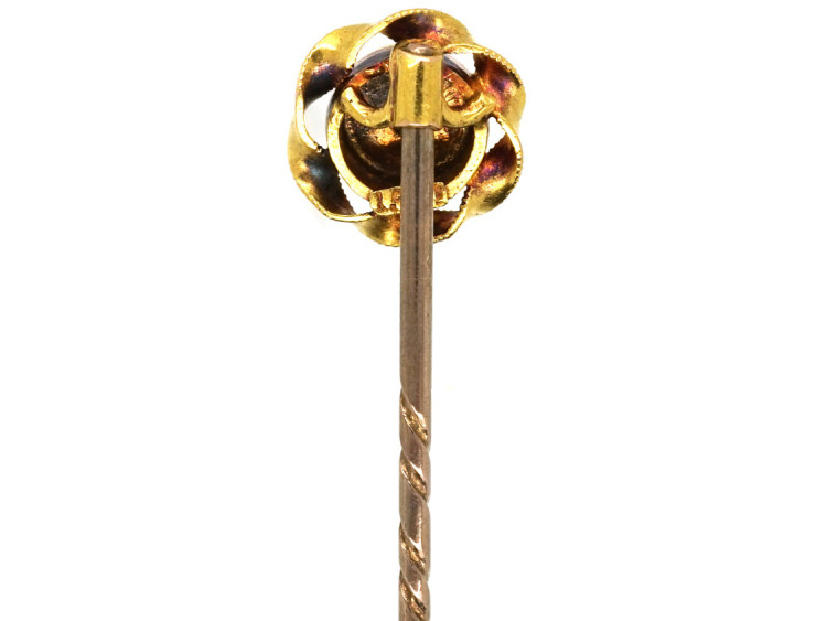 Victorian 15ct Gold &Diamond Round Tie Pin