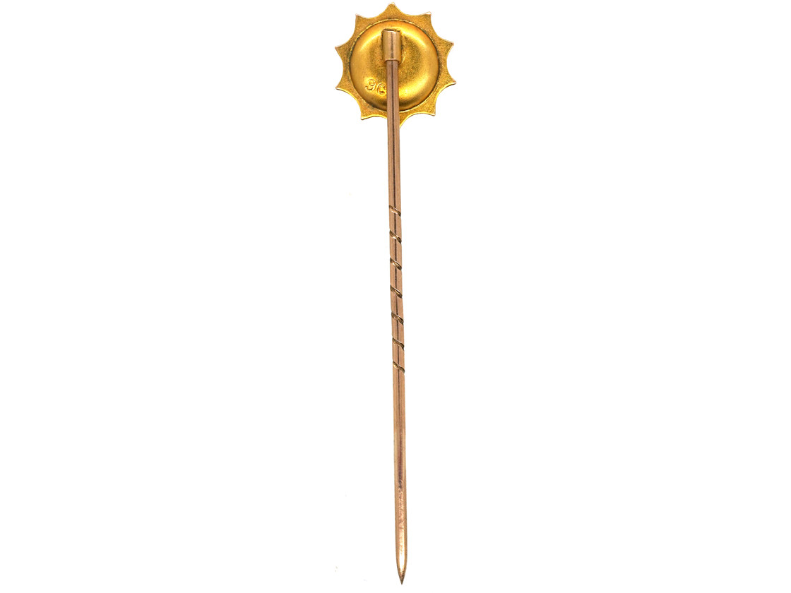 Victorian 9ct Gold & RoseDiamond Round Tie Pin (834K) | The Antique Jewellery Company