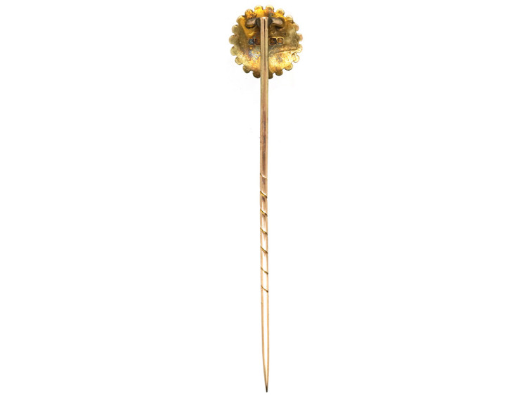 Victorian 9ct Gold Tie Pin Set With a Rose Diamond