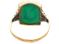 9ct Gold Green Hardstone Intaglio Ring of a Roman Centurion