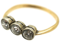 Art Deco 18ct Gold & Platinum Three Stone Diamond Ring