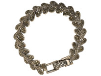 Silver & Marcasite Leaf Bracelet