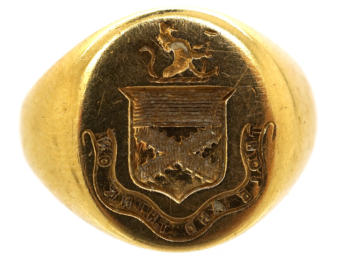 Victorian 18ct Gold Signet Ring With Crest Intaglio (864K) | The ...