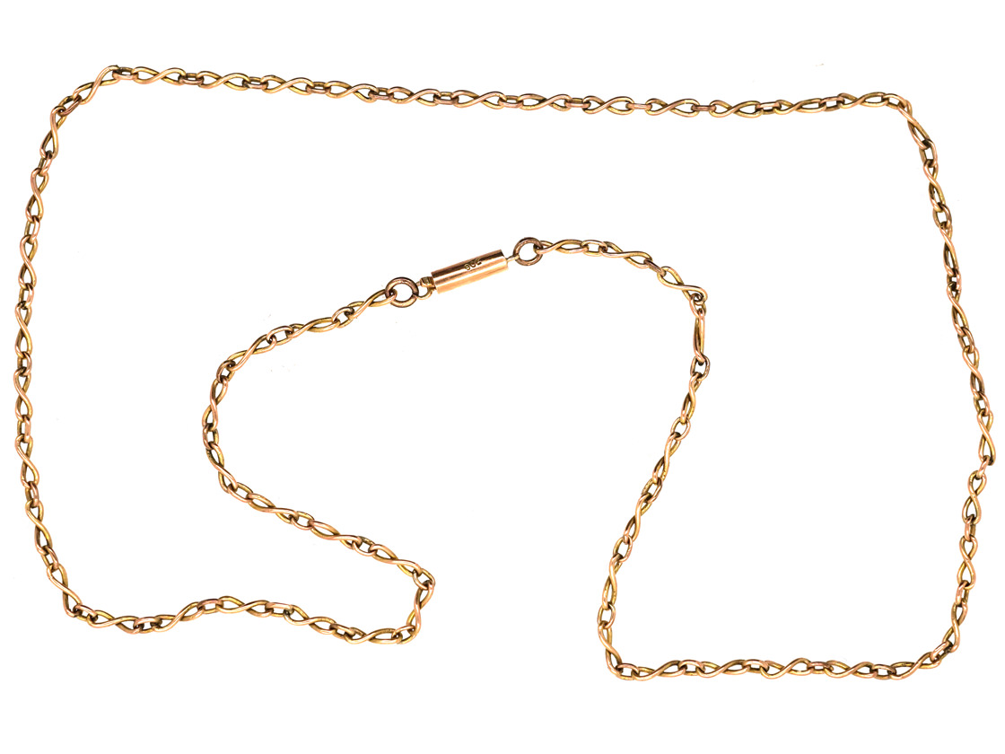 Edwardian 9ct Gold Figure of Eight Link Chain (879K) | The Antique ...