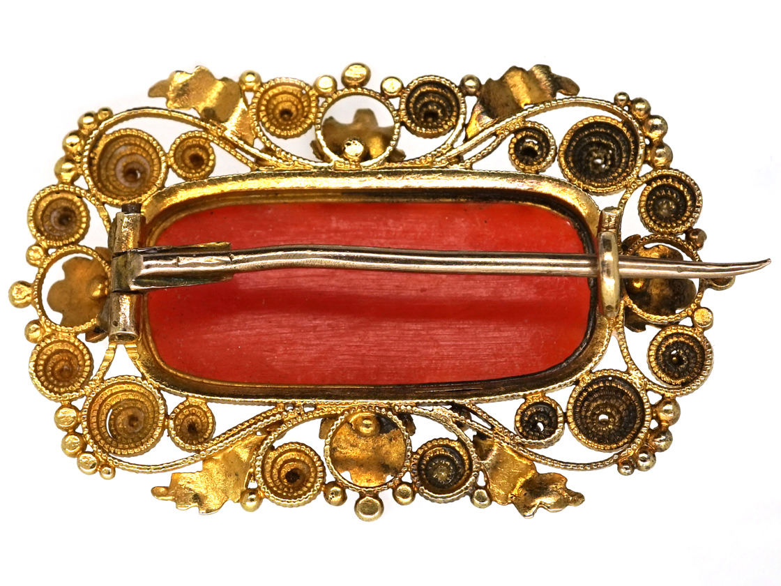 Georgian 18ct Gold & Pineapple Cut Coral Brooch (877K) | The Antique ...