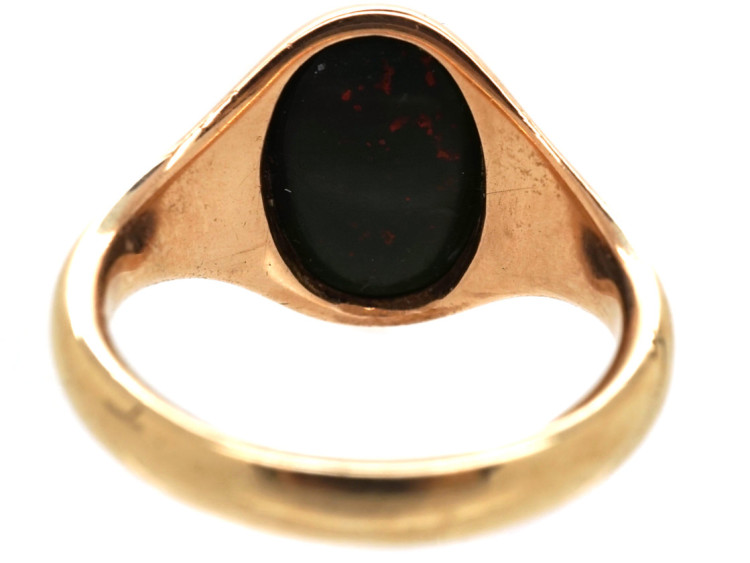 9ct Gold & Oval Bloodstone Signet Ring
