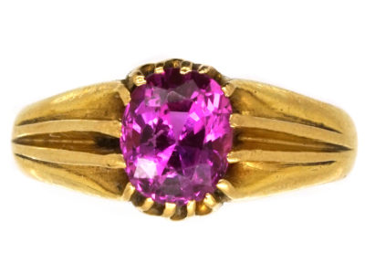 Victorian 18ct Gold & Pink Sapphire Ring