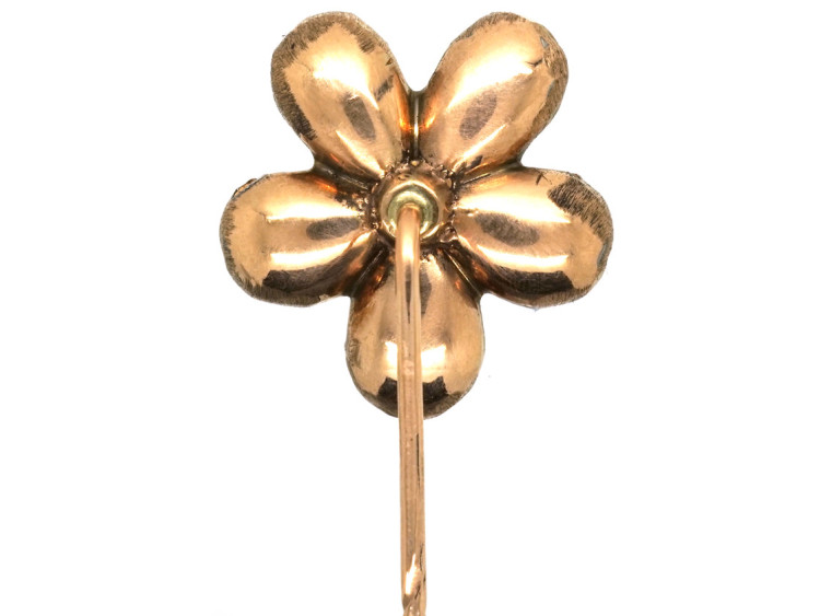 Georgian 9ct Gold & Flat Cut Garnet Pansy Tie Pin