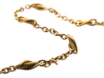 Edwardian 15ct Gold Plain & Twist Chain