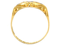 Edwardian 18ct Gold, Three Sapphire & Two Diamond Ring