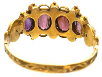 Victorian 12ct Gold, Almandine Garnet & Natural Split Pearl Ring