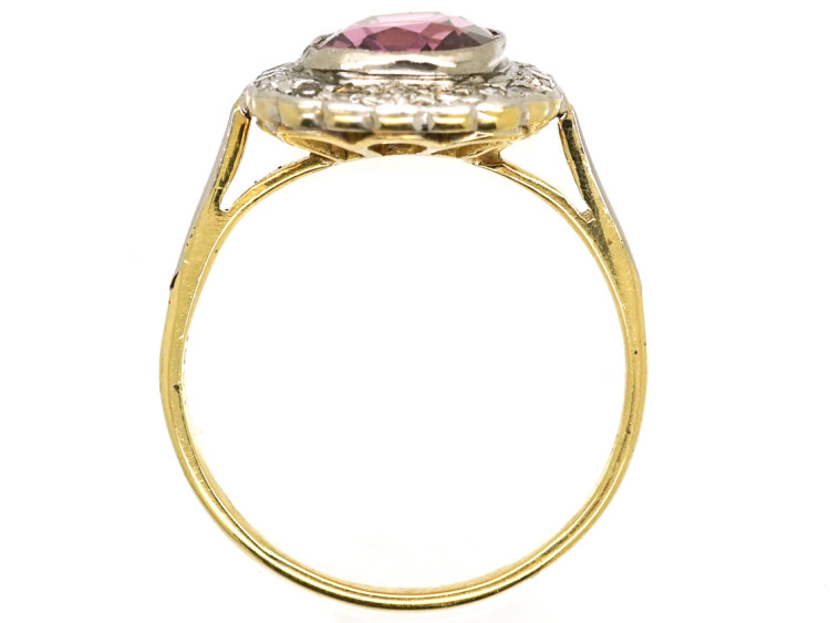 18ct Gold, Platinum, Natural Pink Spinel & Diamond Ring