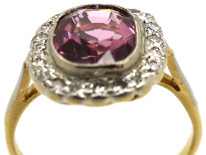 18ct Gold, Platinum, Natural Pink Spinel & Diamond Ring