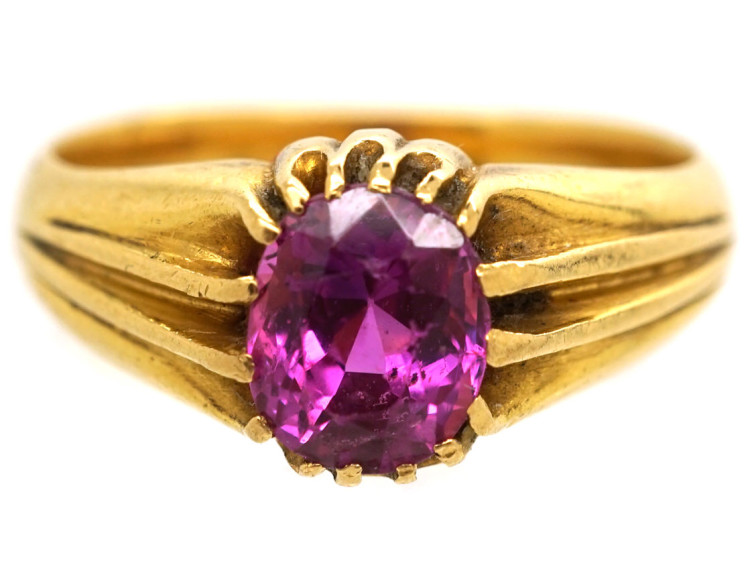 Victorian 18ct Gold & Pink Sapphire Ring