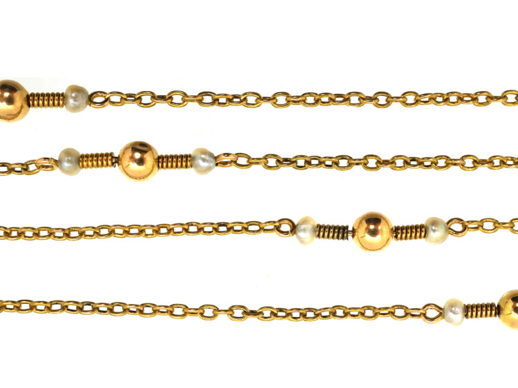 Edwardian 15ct Gold & Pearl Chain