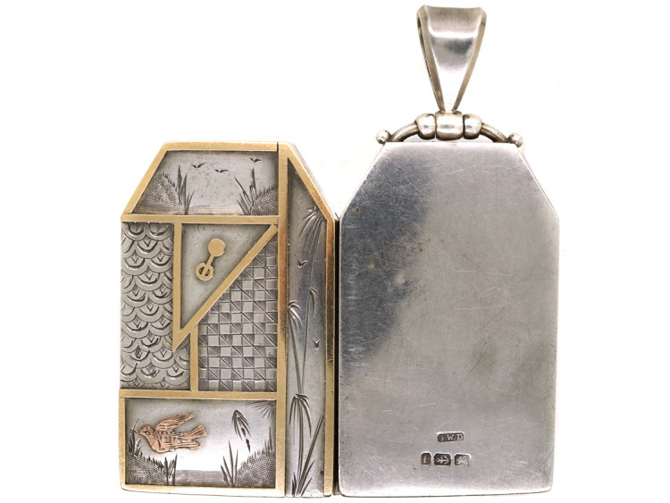 Victorian Aesthetic Period Silver & Gold Overlay Locket