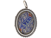 Victorian Silver & Enamel Souvenir Locket