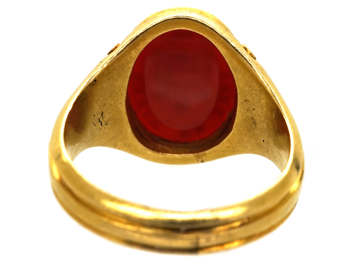 Victorian 18ct Gold & Carnelian Signet Ring With an Intaglio of a ...