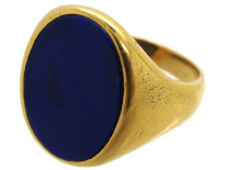18ct Gold & Lapis Lazuli Signet Ring