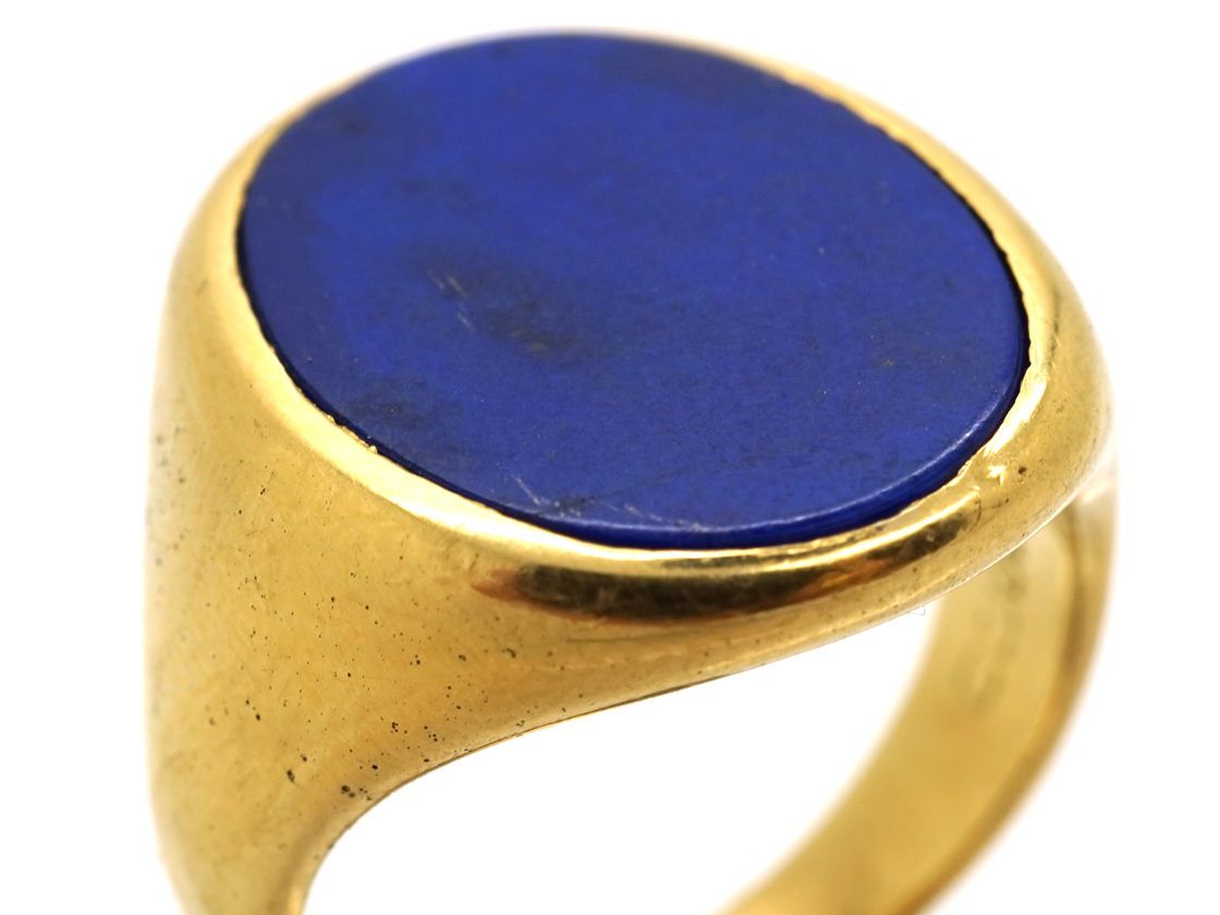 18ct Gold & Lapis Lazuli Ring (1L) The Antique Jewellery Company