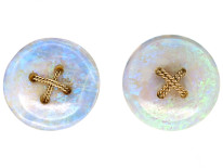 15ct Gold Opal Button Earrings