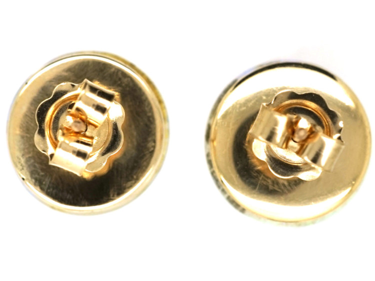 15ct Gold Opal Button Earrings