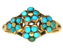 Regency 15ct Gold & Turquoise Forget Me Not Flower Ring