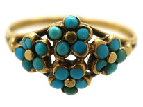 Regency 15ct Gold & Turquoise Forget Me Not Flower Ring