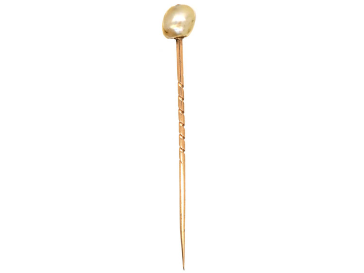 Large Natural Baroque Pearl Tie Pin
