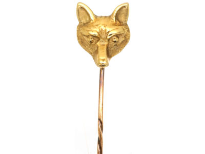 Edwardian 15ct Gold Fox Head Tie Pin