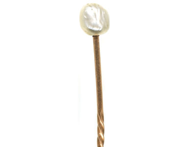 Edwardian Natural Baroque Pearl Tie Pin