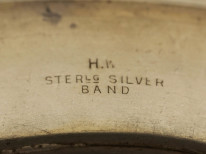 Victorian Silver Bangle With Engraving of Leaves