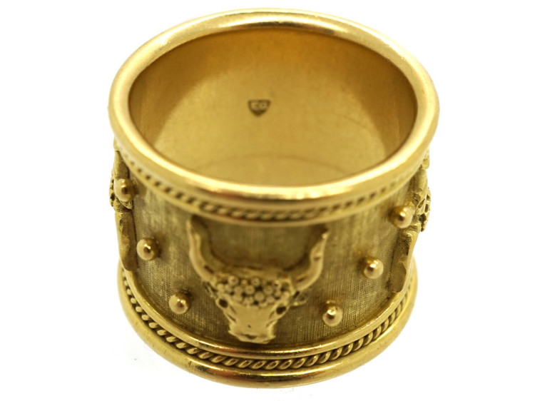 18ct Gold Taurus Ring by Elizabeth Gage in Original Case