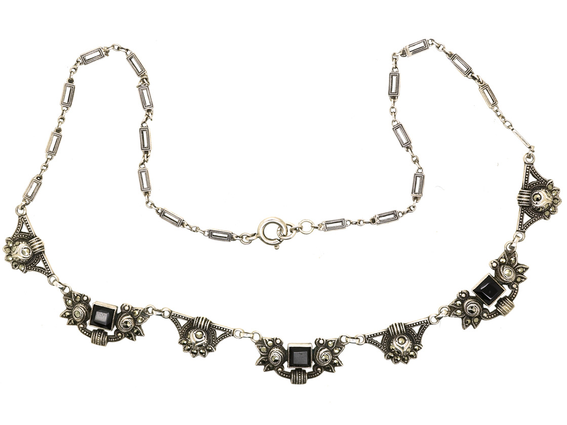 art deco marcasite necklace