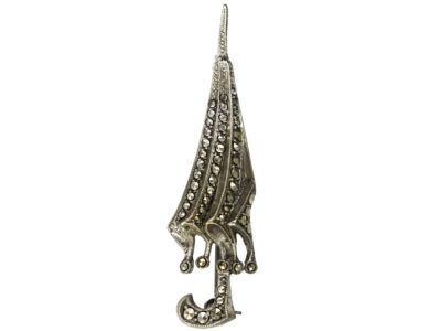 Silver & Marcasite Brolly Brooch