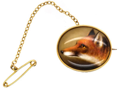 Victorian 15ct Gold Brooch of a Fox Head by Ford