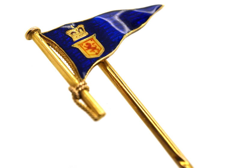 Edwardian 15ct Gold Royal Clyde Yacht Club Burgee Tie Pin