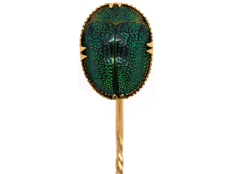 Victorian 9ct Gold, Scarab Beetle Tie Pin