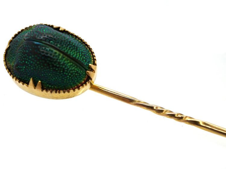 Victorian 9ct Gold, Scarab Beetle Tie Pin