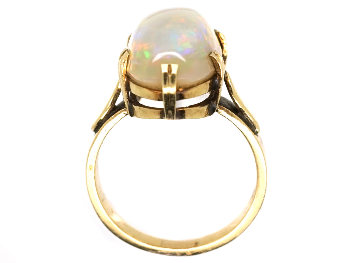 9ct Large Opal Flower Ring