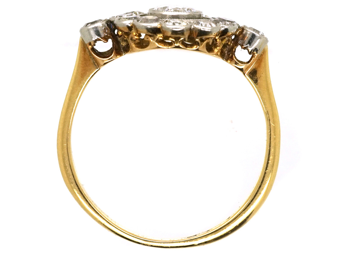 Edwardian 18ct Gold, Platinum & Diamond Target Ring (224/O) | The ...