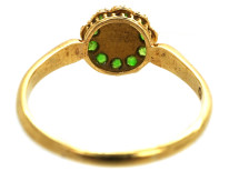 Edwardian 18ct Gold, Green Garnet & Natural Pearl Ring