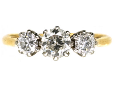 18ct Gold, Three Stone Diamond Ring