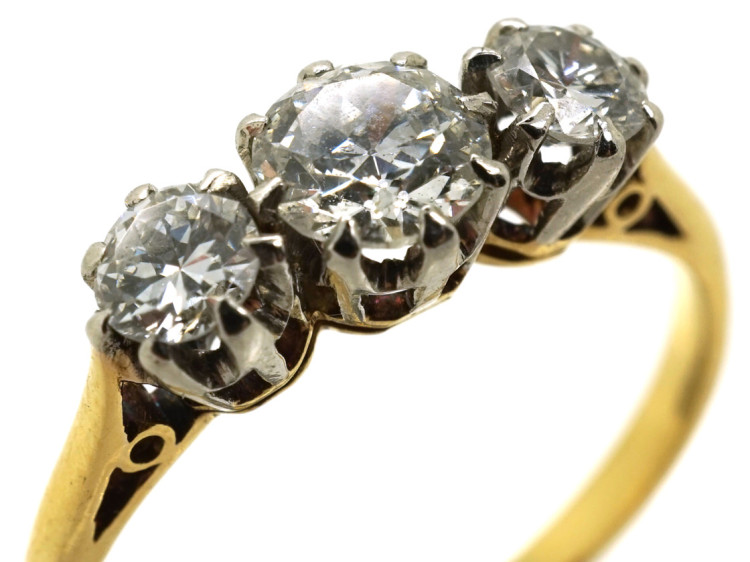 18ct Gold, Three Stone Diamond Ring