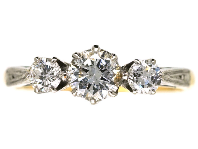18ct & Platinum, Three Stone Diamond Ring